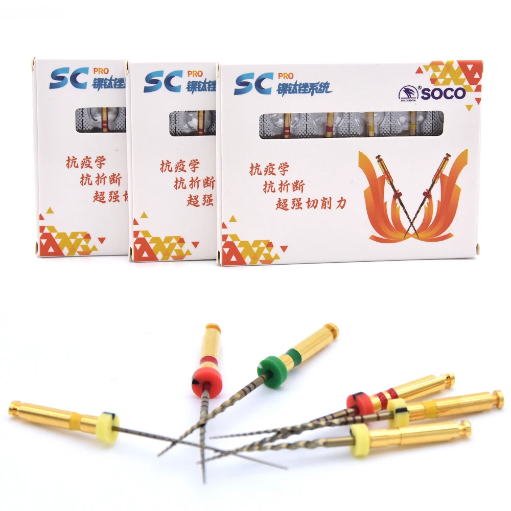 

SOCO SC PRO Dental Root Canal File Heat-Activated Nitinol Tooth Pulp Files Thermally Activated Nickel-Titanium Rotary Files
