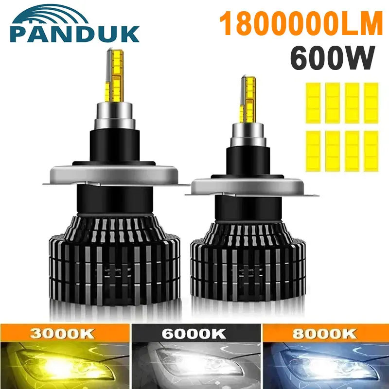 

PANDUK H7 LED 8-сторонний 360 H4 H1 H3 2600000LM 2200W HB3 HB4 9012 Led H8 H9 H11 9005 9006 Автомобильные фары Лампы Авто противотуманные фары 6000K