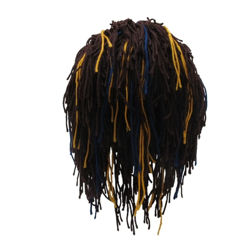 Hombre tejido barba sombrero pelos estilo Rastas pelucas gorras sombrero invierno para Halloween Dropshipping