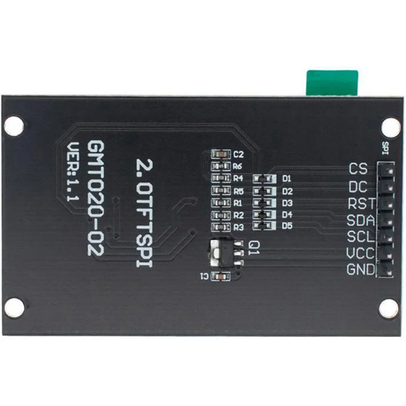 Unidade lcd oled tft de 2.0 polegadas, unidade ic st7789v 240rgbx320, interface de matriz de pontos para arduio, módulo de exibição lcd colorido