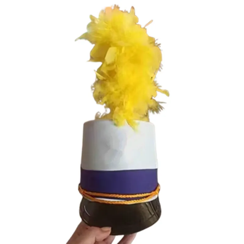 Unisex Yellow Feather Top Hat Festival School Stage Performance Honor Guard Hats Music Party Supplies Dancer Headwear