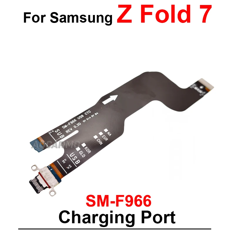 لسامسونج غالاكسي Z أضعاف 7 SM- F966 Fold7 شحن ميناء اللوحة الأم اتصال شاشة LCD تدور محور الكابلات المرنة الرئيسية