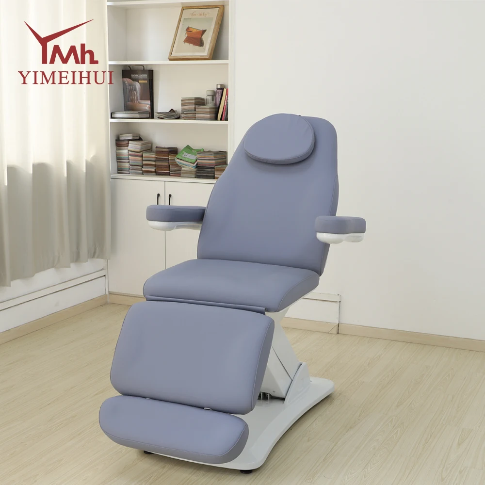 Luxo 3 motores spa salão de beleza altura ajustável tratamento mesa massagem elétrica beleza cama facial cadeira cosmética