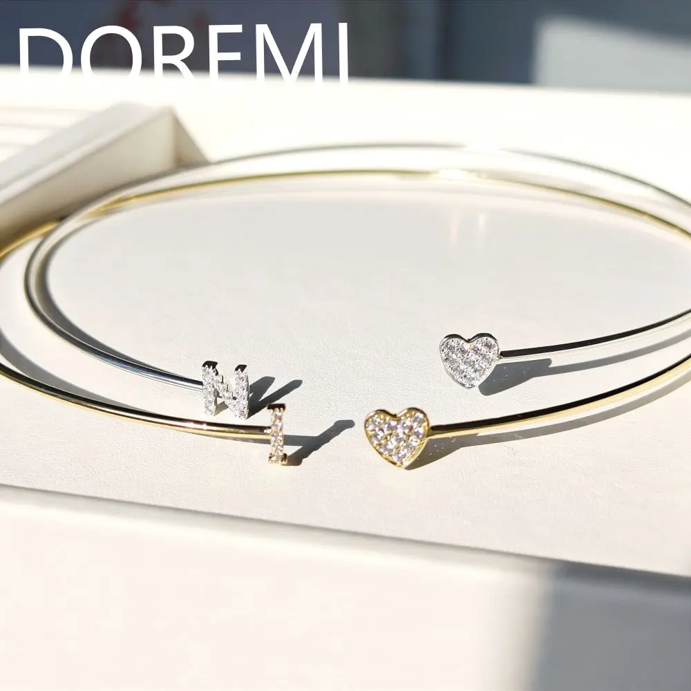 

DOREMI New Arrival Elegant Custom Letters Necklace Bangle Choker Initial Letter Choker Birthstone Color Women