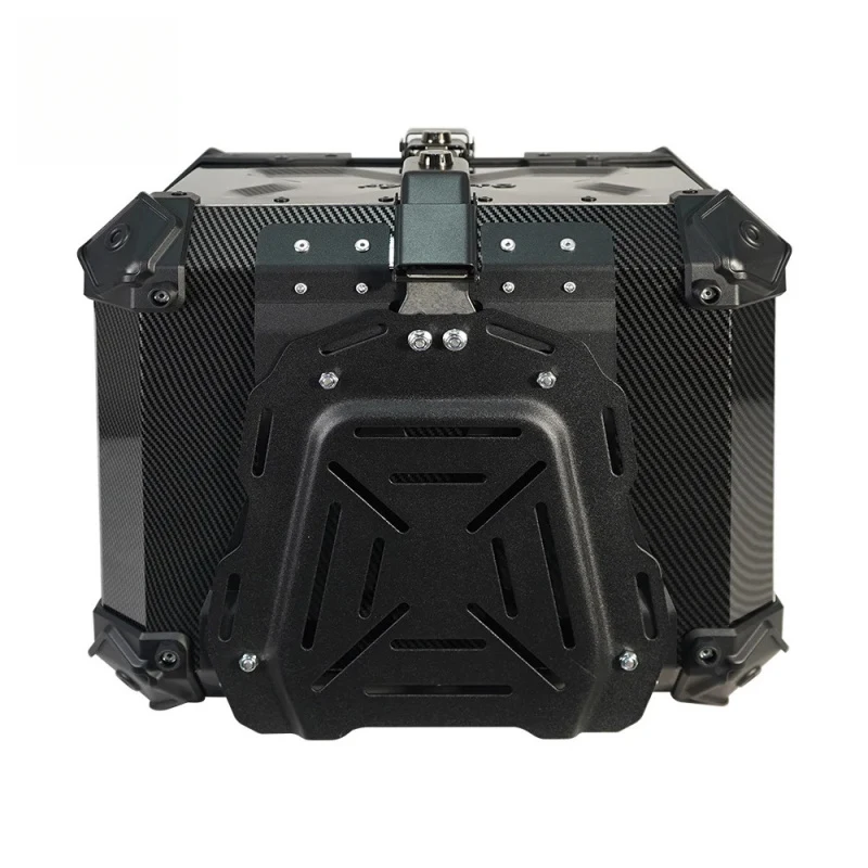 

High Quality 45L-3X Aluminum Alloy Carbon Fiber Pattern Transfer Motorcycle Tail Box With Black Lock And Handl Hot Selling