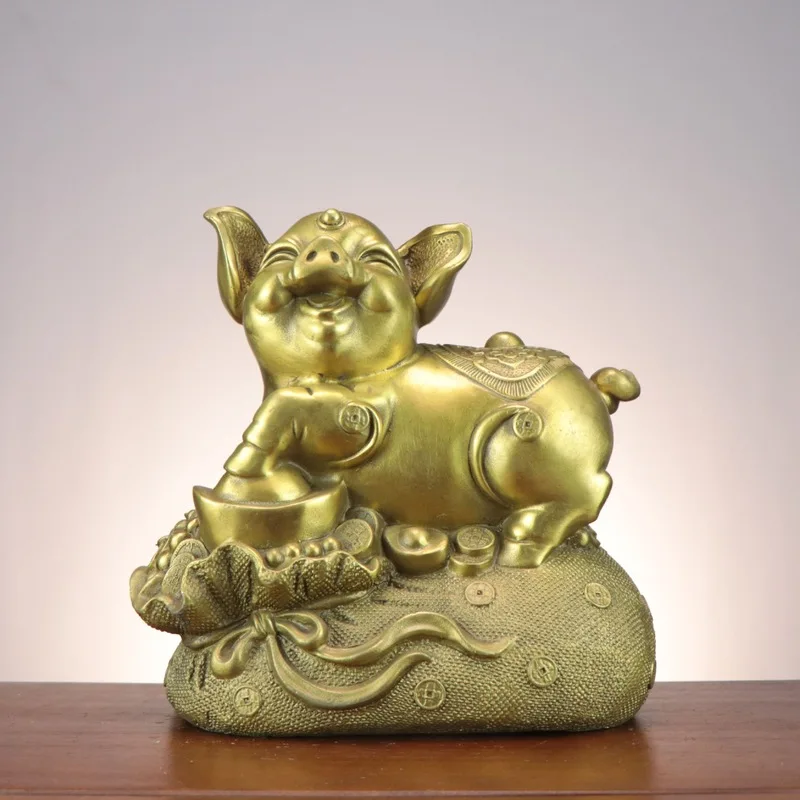 , Money Bag , Ingot , Zodiac , Home And Shop Decorative Copper Pig Ornament