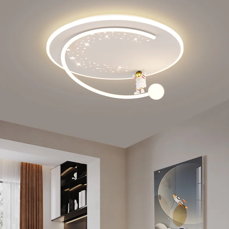 

50cm 46W Children's Room LED Ceiling Light Lunar Astronaut Boy and Girl Bedroom Lighting Lamp Round Eye protection Ceiling Light