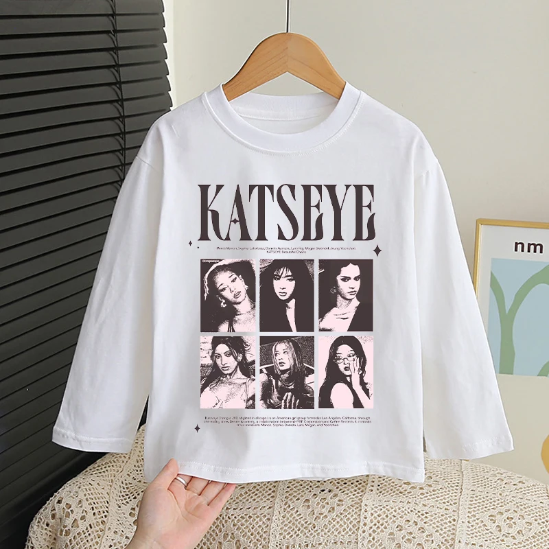 

Fashion K POP KATSEYE Long-sleeved T-shirt for Children Cartoon Number Printed Base Layer Boys Girls Fashion Cute T-shirts Gifts