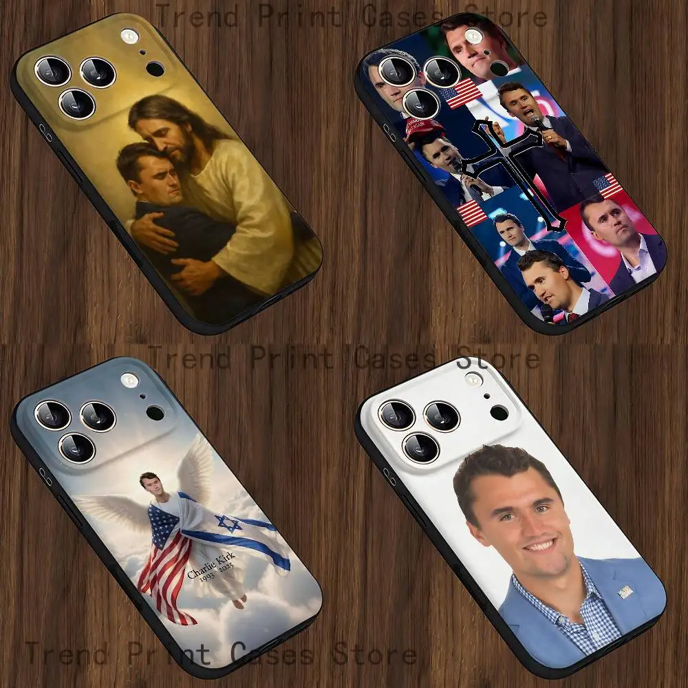 

C-Charlie K-Kirk Cross Phone Case For iPhone 15,16,17,13,14,11,12,Pro,Max,Plus,E,Air,Mini Protect Shell