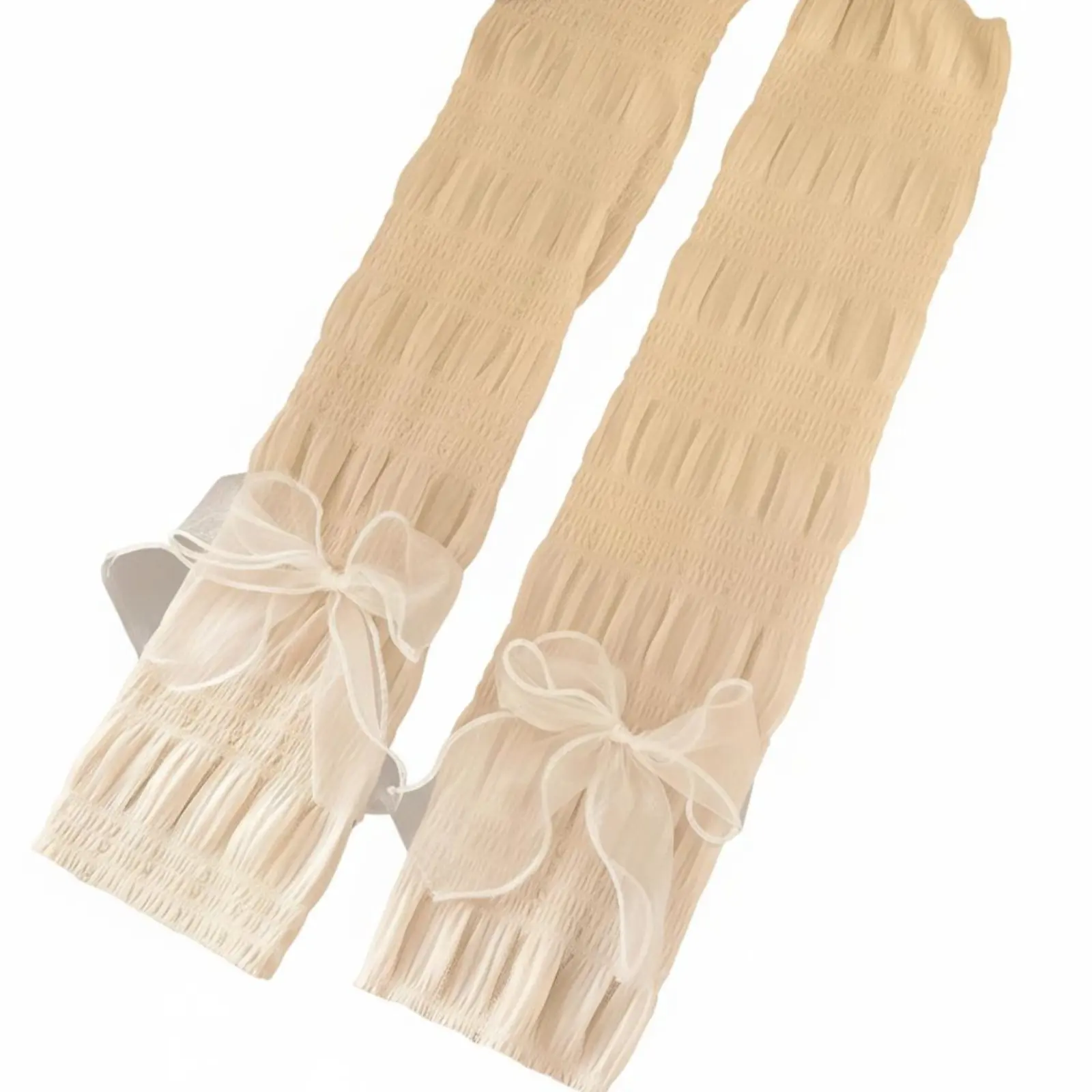 

Summer Ice Silk Arm Sleeves, Bowknot Ballet Style, Breathable Sun Protection, Women's Cycling, Fashionable Outdoor Accessory