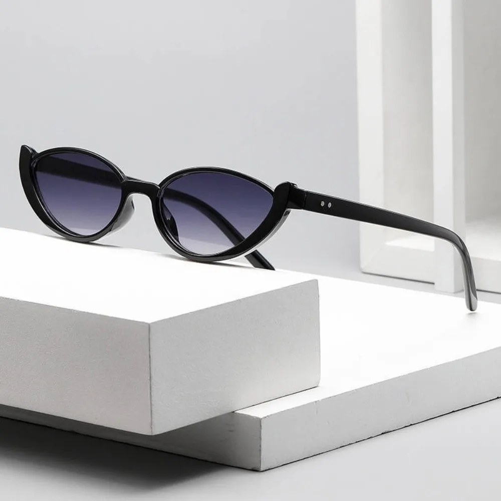 Vintage Half-frame Cat Eye Sunglasses Anti UV Scratch Resistant Sun Glasses Street Photography Shades Eyewear Summer