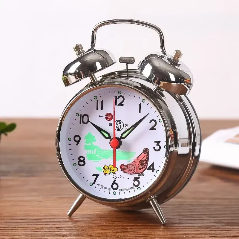 2026Mechanical Alarm Clock for Vintage Style Creative Metal Student Bedroom Large Bell Sound Bedside Table Desktop Clock Alarm