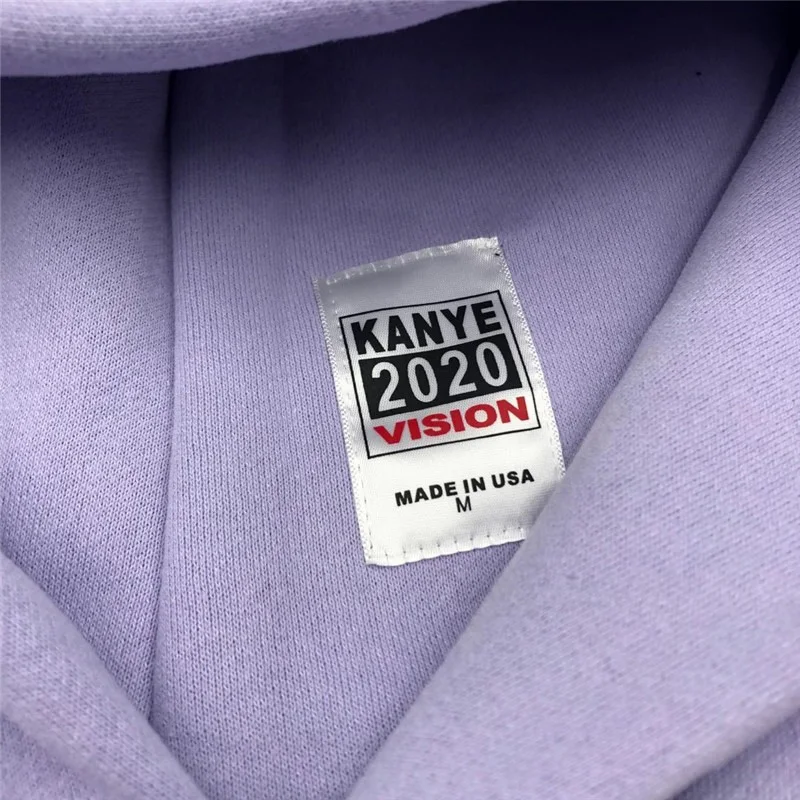 Heavy Fabric Cotton Double Layer KANYE 2020 VISION Hoodie Men