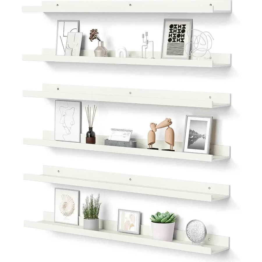 

Floating Shelves for Wall 35.5 Inch Shelves for Decor Storage Set of 6 Wall Mounted Wood Shelf for Bedroom Living Room Bathroom