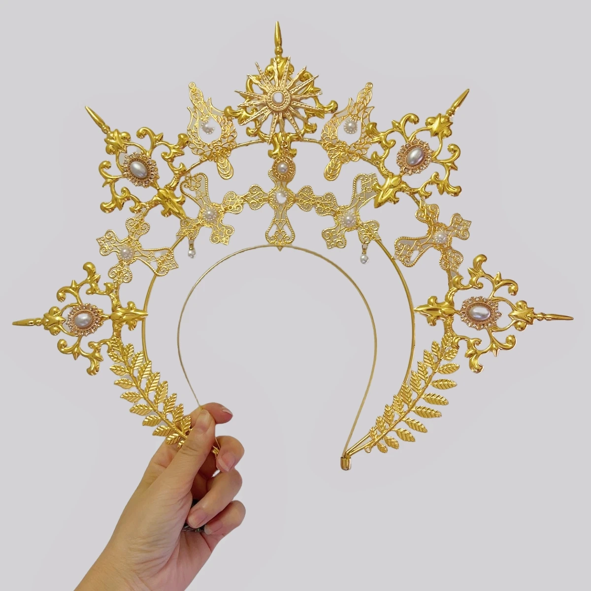 Goddess Halo Spiked Shaped Crown Headpiece Gothic Lotia Women's Party Headwear Accessories image 5