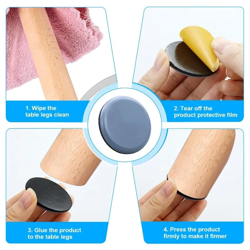 50/60/70mm Self-Adhesive Furniture Slider Pads Chair Table Leg Covers Floor Protector for Smooth Floors Carpets Tile Hardwood So image 3