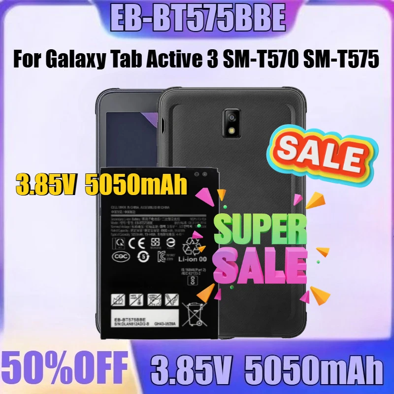 

New EB-BT575BBE 3.85V 5050mAh Replacement Battery EB-BT575BBE for Galaxy Tab Active 3 SM-T570 SM-T575 GH43-05039A