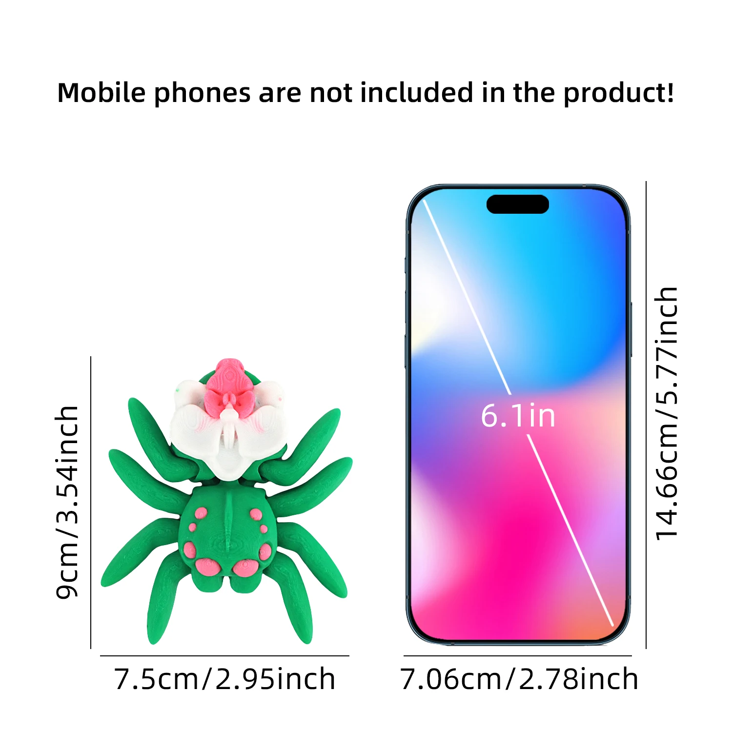 3D printed flower spider creative design, new unique animal ornament, integrated joint that can move and relieve pressure