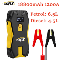 GKFLY 1200A Car Jump Starter Power Bank 12V 18800mAh Starting Device Emergency Car Battery Charger Booster Buster For 6.5L 4.5L