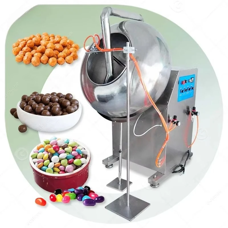 

Candy Drum Fudge Almond Food Nut Dates Mini Small Sugar Pot Peanut Chocolate Coating Machine For Sale
