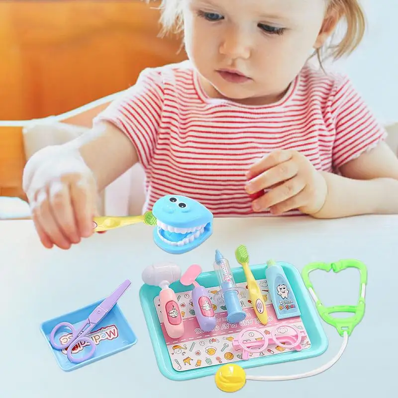 Jogar conjunto de dentista para crianças criança dentista jogar conjunto seguro realista brinquedo confortável fingir para pais criança meninas meninos aniversário