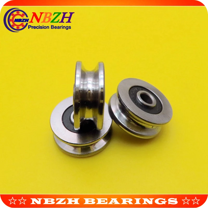 4 PC NBZH 4mm V Groove steel roller bearings JS0418U V1804-2RS U groove pulley ball bearing 4*18*8 mm V1804 0418UU