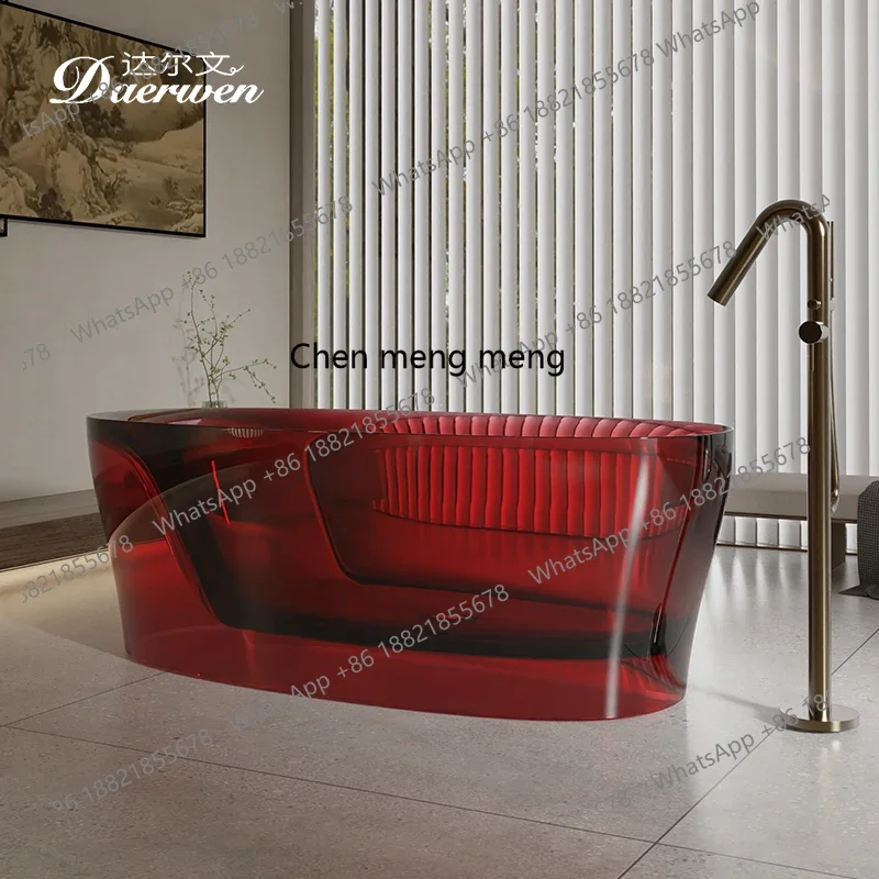 A17 Transparent bathtub Household  Color crystal bathtub Integrated forming Freestanding transparent bathtub