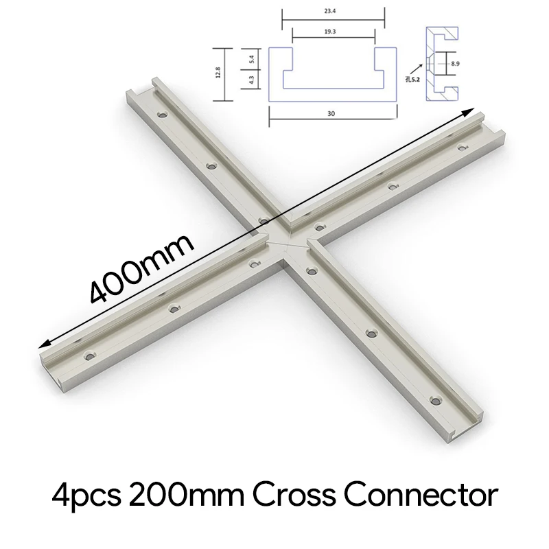 Woodworking Chute T Slot Cross Connector Track Miter Gauge Guide Rail Circular Saw Flip Table Table Track Intersection Parts