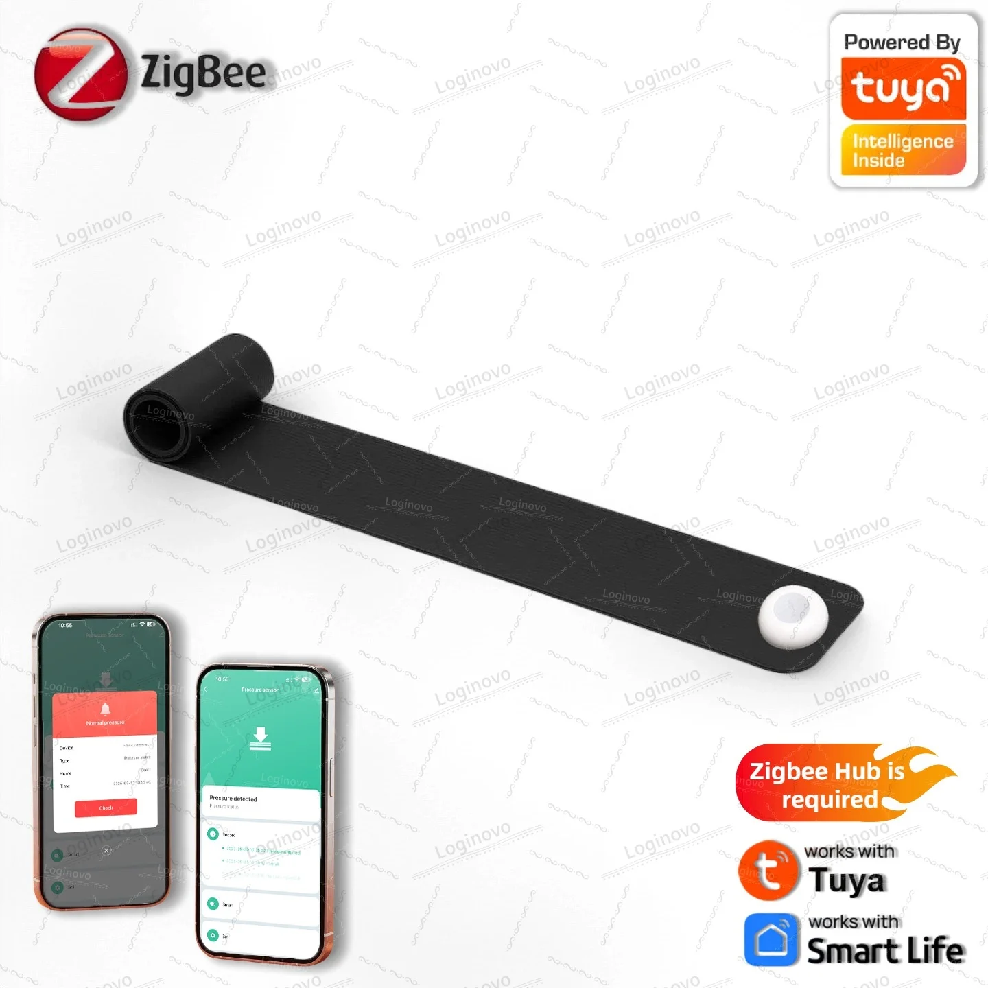 

Zigbee Pressure Sensor Gravity Detection Battery Powered Smart Life Detector Tuya Home Automation Scene For Chair Floor Mats