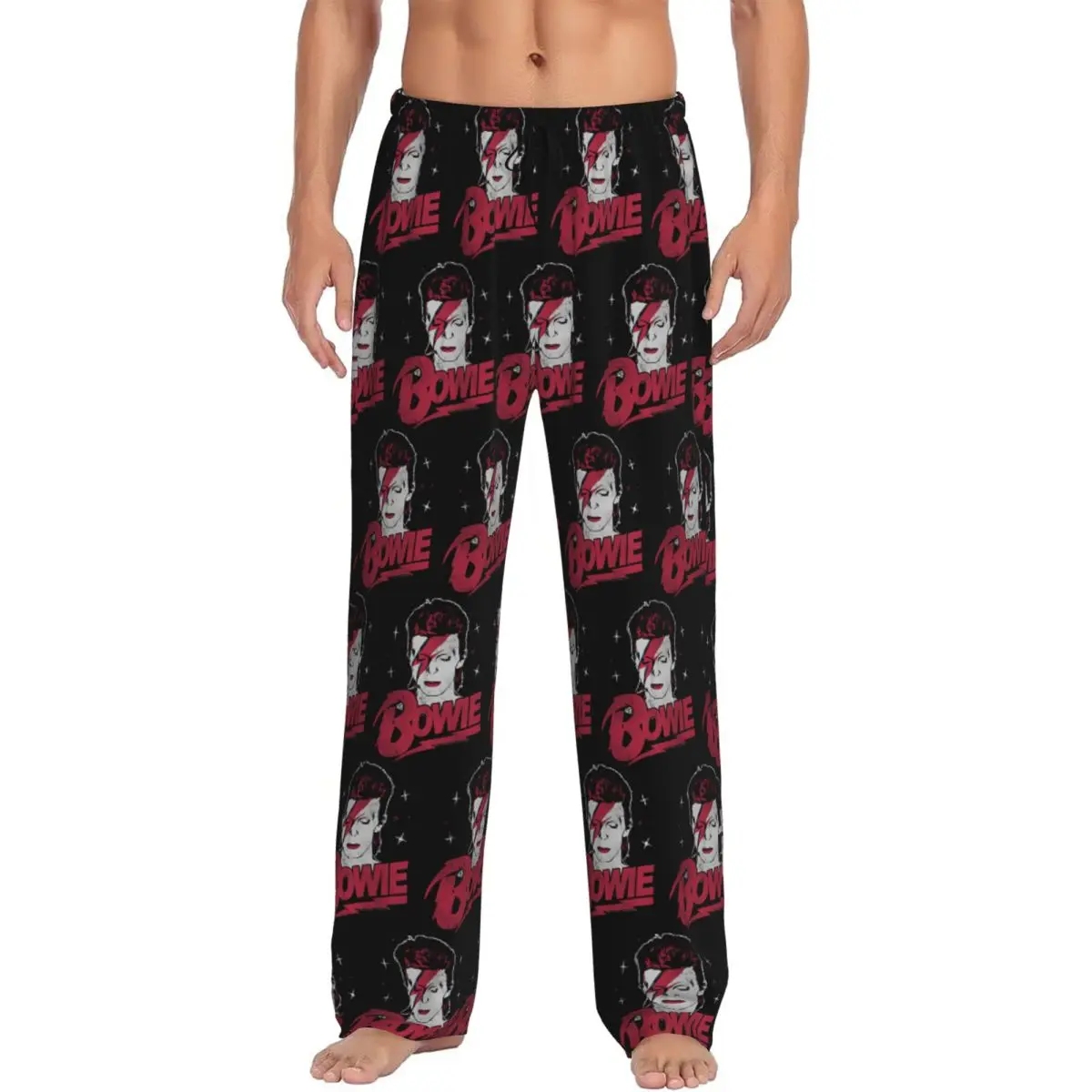 

Custom Emotion Explosion David Bowie Pajama Pants Men Sleepwear Sleep Lounge Bottoms with Pockets