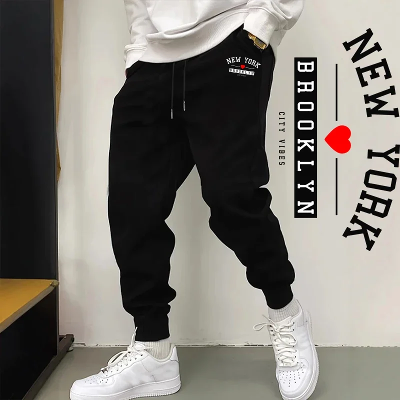 Pantalon de jogging tendance pour hommes, avec imprimé Brooklyn, mode automne-hiver, Streetwear décontracté, confortable, vêtements de salon, 2025
