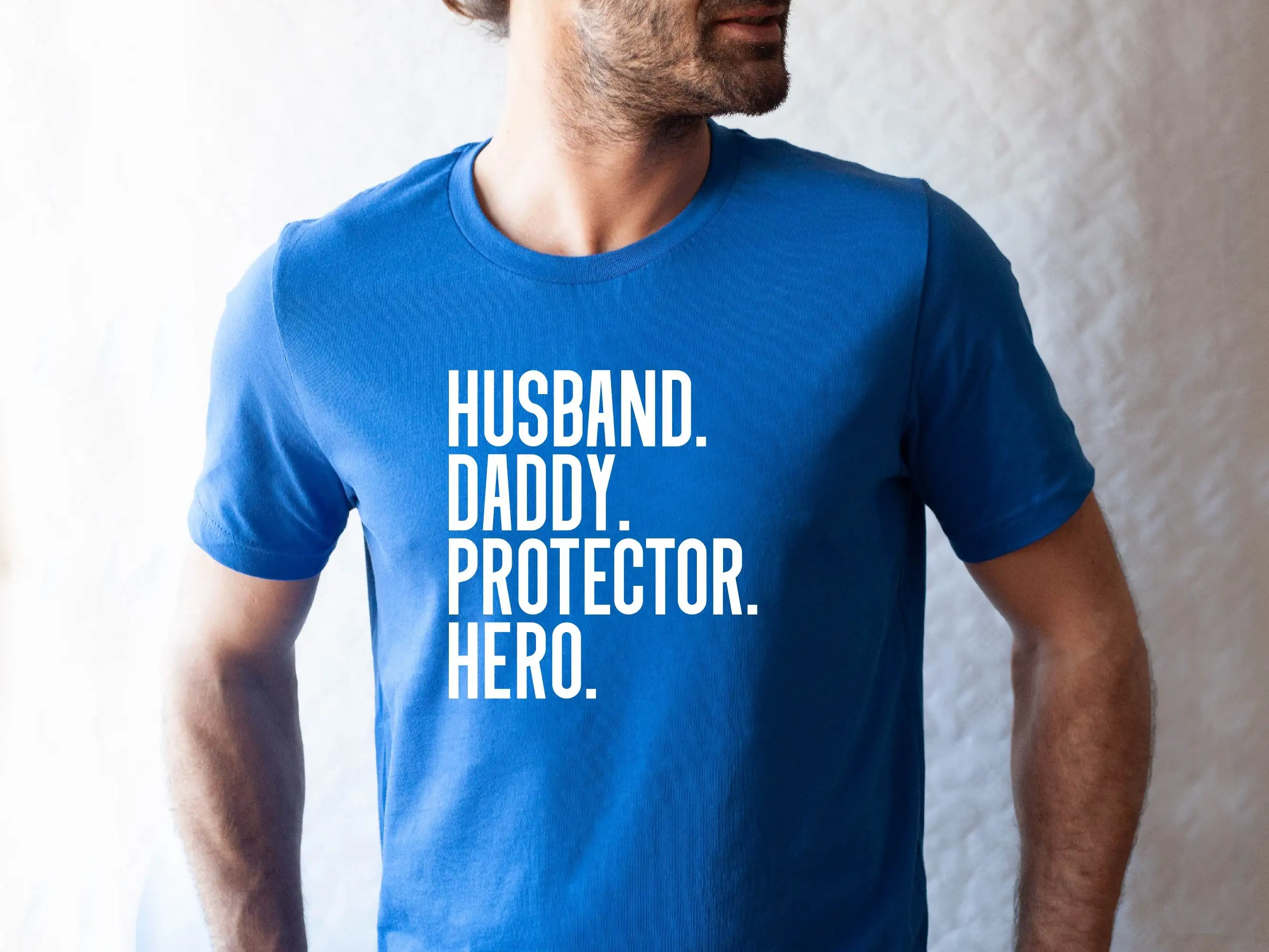 Husband Daddy Protector Hero T Shirt Papa Happy Fathers Day For Father SweaT Dad Life Is Best Proud