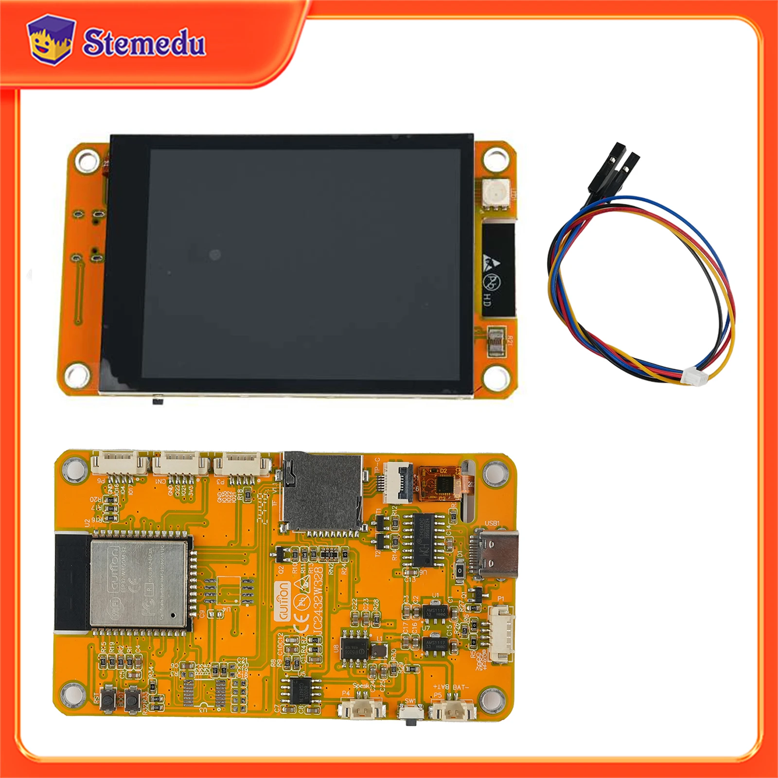 ESP32 2.8 inch TFT HMI LCD Display Module WIFI+BT Capacitive Touch Screen 240*320 ST7789 Driver JC2432W328C for Arduino
