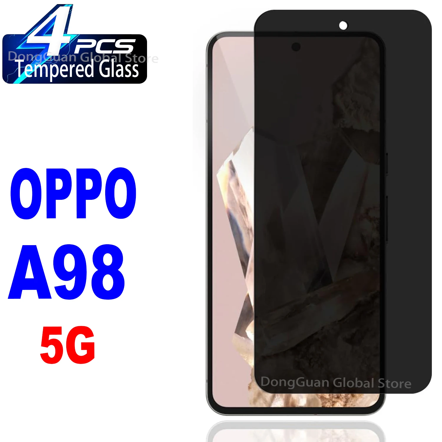 2/4 szt. Antyszpiegowskie szkło hartowane do Oppo A98 5G folia ochronna na ekran