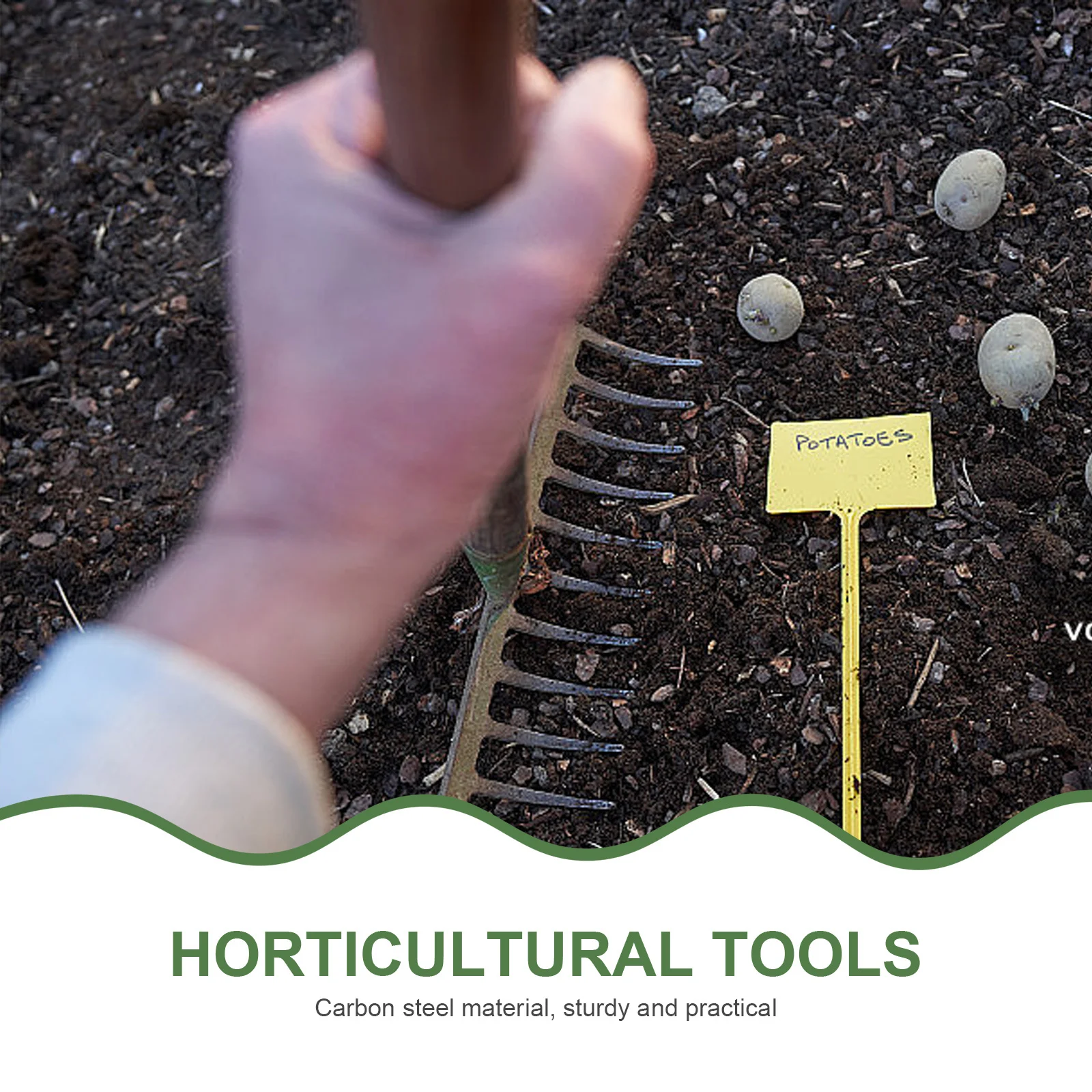 

14-Teeth Garden Rake Metal Head Durable for Yard Leaf Cleaning Practical Gardening DIY Tool Accessories Black Without Handle