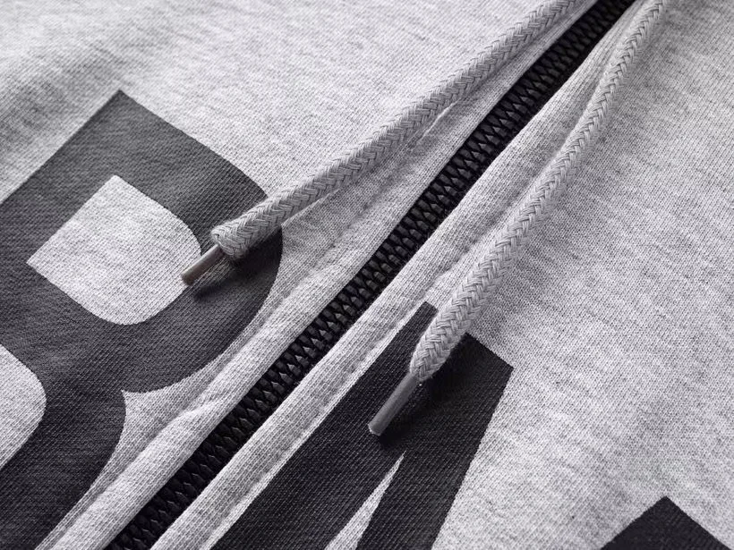 جديد فاخر كاني ويست الجيش رمادي زمم البلوز هوديس هودي قمصان سويت شيرت بقلنسوة المخملية القطن سميكة الصوف حجم 1 2 3 E60