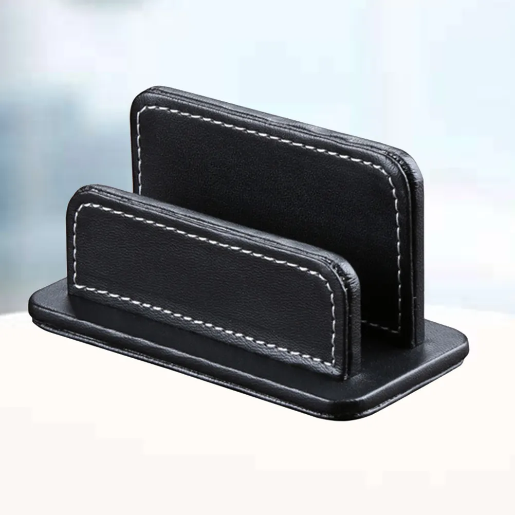 

Премиальный чехол для визитных карточек из ПУ, черный, компактный держатель для визиток, легкий доступ, безопасное хранение, подставка для демонстрации