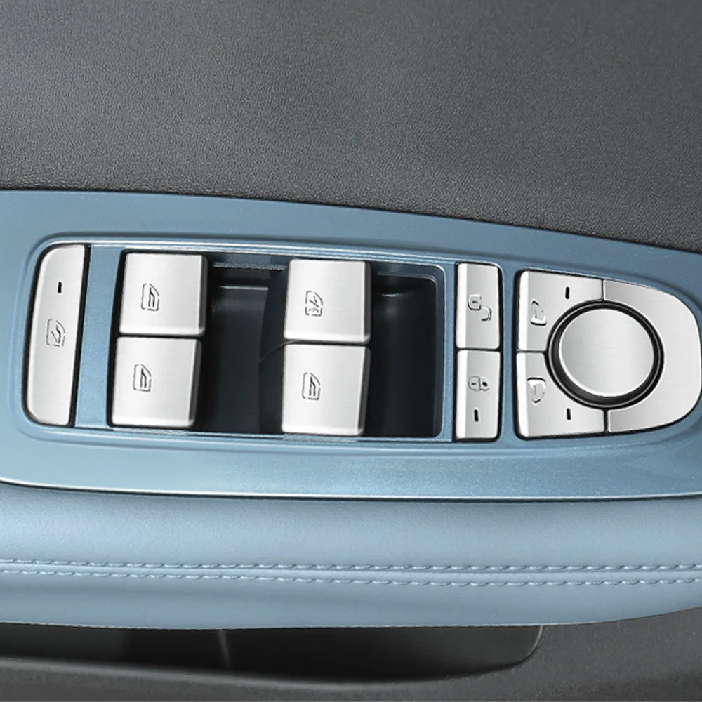 

Наклейка на кнопку панели окна для BYD Seagull Dolphin Mini Surf, внутренняя модификация продукта, кнопка окна, металлическая нашивка