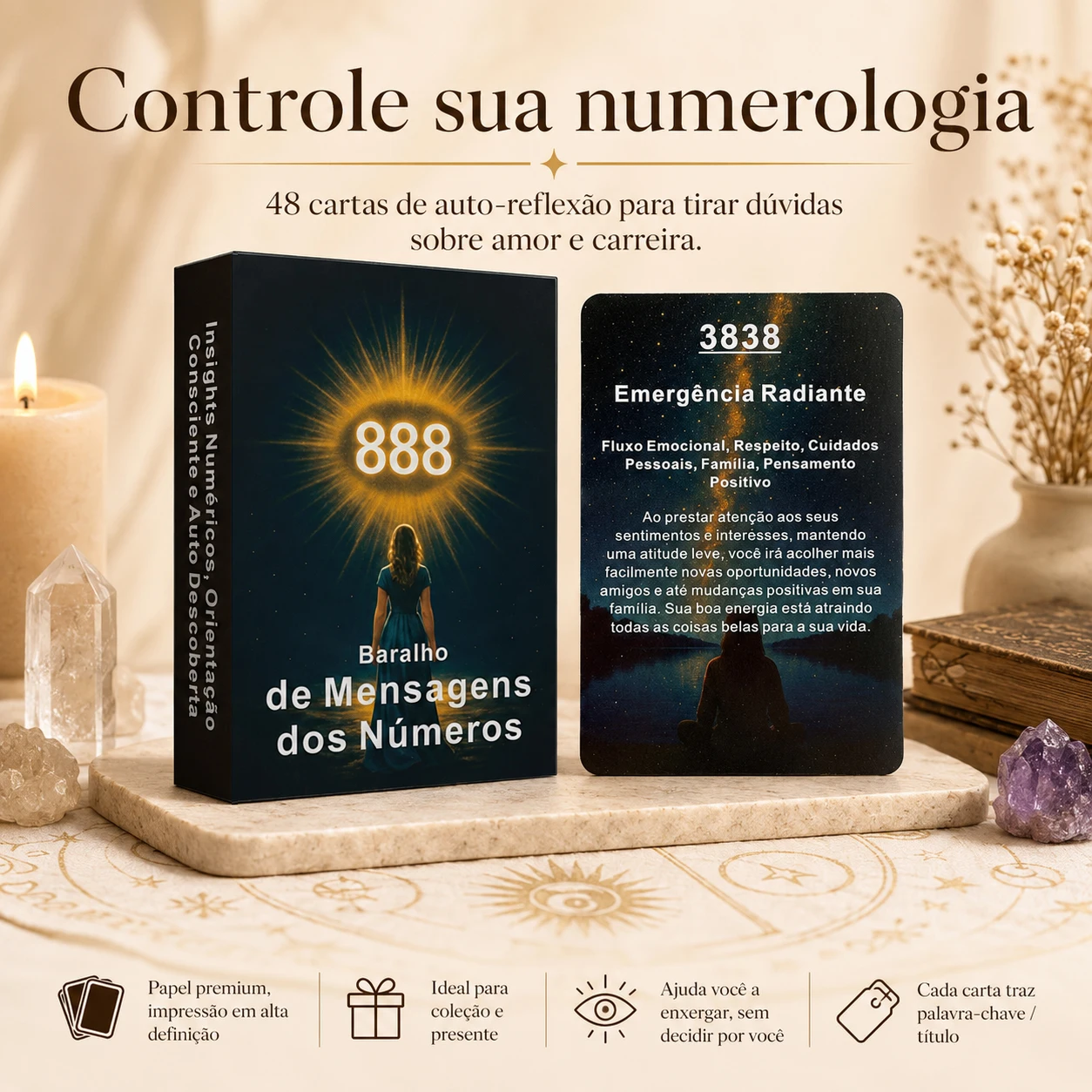 Cartes Oracle portugaises, 48 cartes de tarot, outil de divination, auto-reflexion, inspiration amoureuse, croissance personnelle, cartes de questions amusantes