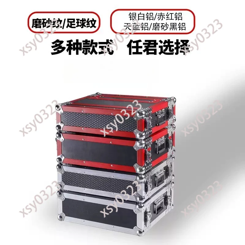 2U Aluminum Mic Equipment Case, Wireless Receiver Storage Cabinet for Microphone Accessories