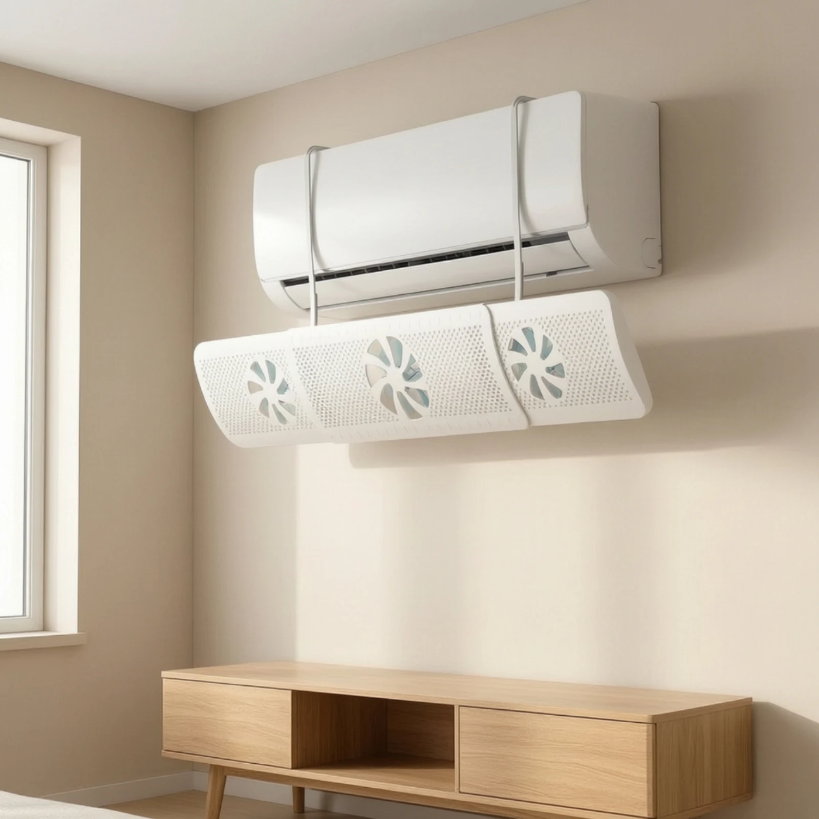 Air Conditioner Wind Deflector with Perforated Panel Telescoping Air Conditioner Deflector Air Conditioning Breeze Guard Hanging