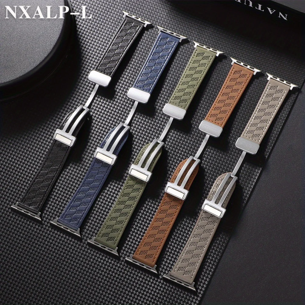 تنفس جلد البقر حزام ل سوار ساعة يد آبل Ultra2 49 مللي متر 44 مللي متر 45 مللي متر الإفراج السريع سوار ل Iwatch 8 9 7 6 5 40 مللي متر 41 مللي متر 38 مللي متر