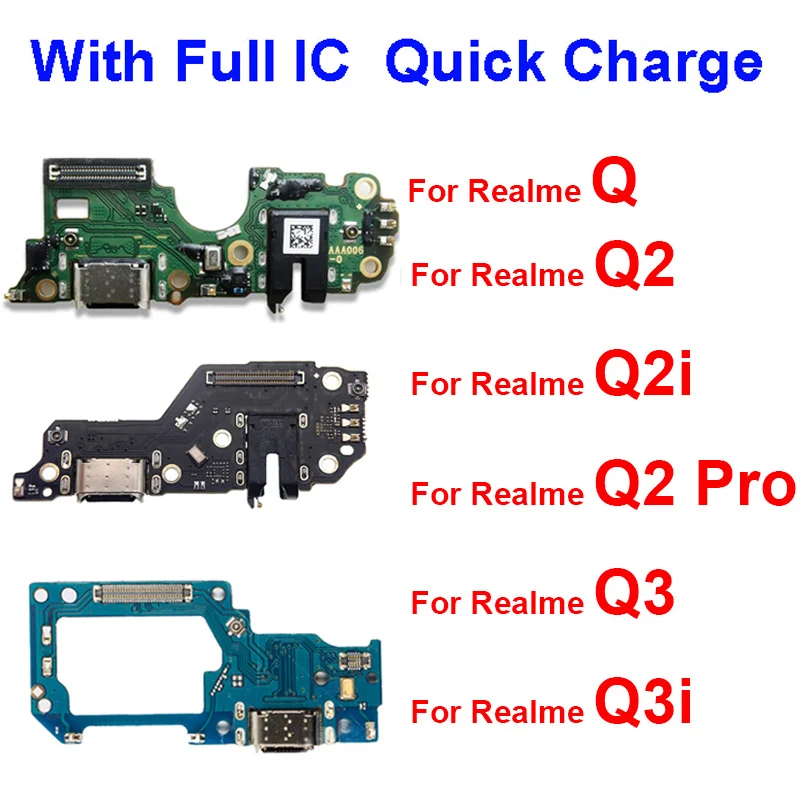 

USB Charging Board DockFor Oppo Realme Q3 Q3i Q2 Q2i Q2 Pro USB Charger Board Connector Felx Cable Reapir Spare Parts