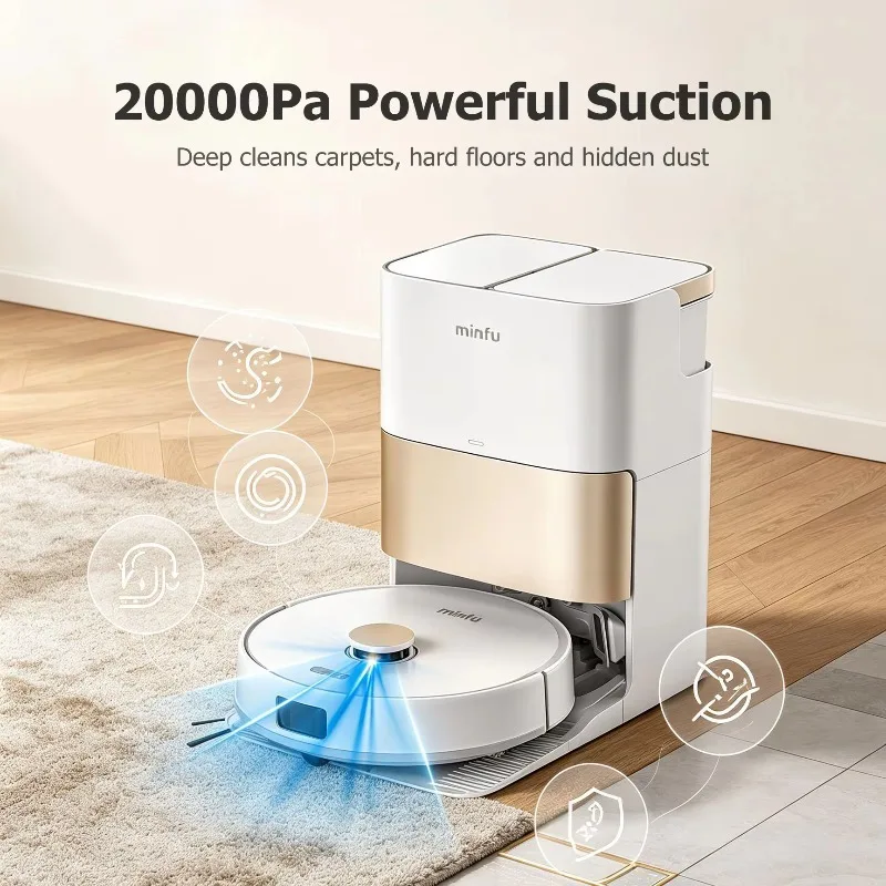 All in One Multifunctional Automatic Cleaning Robot Home Lidar Laser Wifi Sweeping Wet Dry Mopping Vacuum Robot for Household