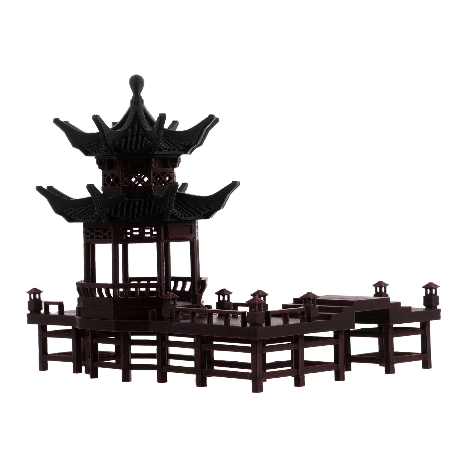 

Ancient Building Miniature Aquarium Asian Style Models Decorations Architecture Corridor