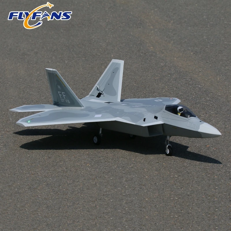 Nouveau modèle Flyfans 2025 64mm canalisé F-22 Raptor Fighter train d'atterrissage rétractable en métal et modèle d'aile fixe jouet cadeau