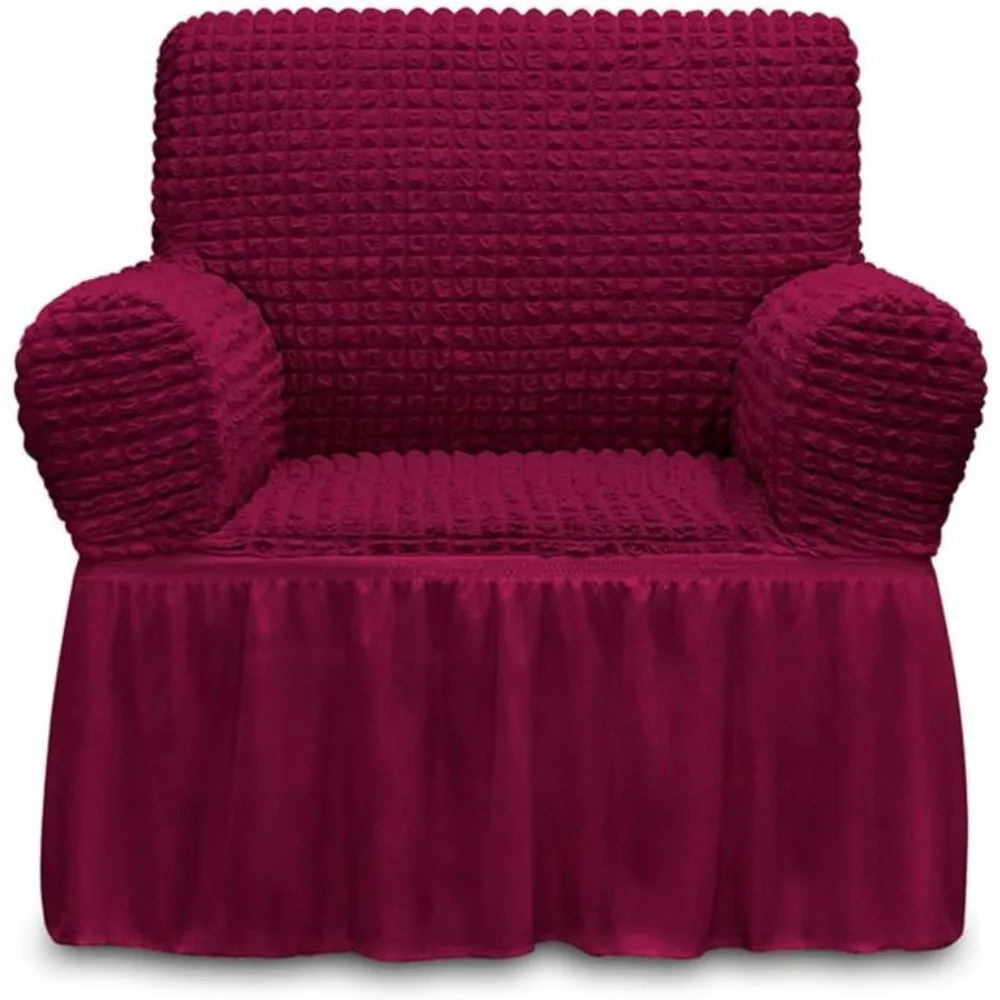 

Burgundy Armchair Slipcover - Universal High Stretch Sofa Couch Cover, Easy Fit, Durable Furniture Protection