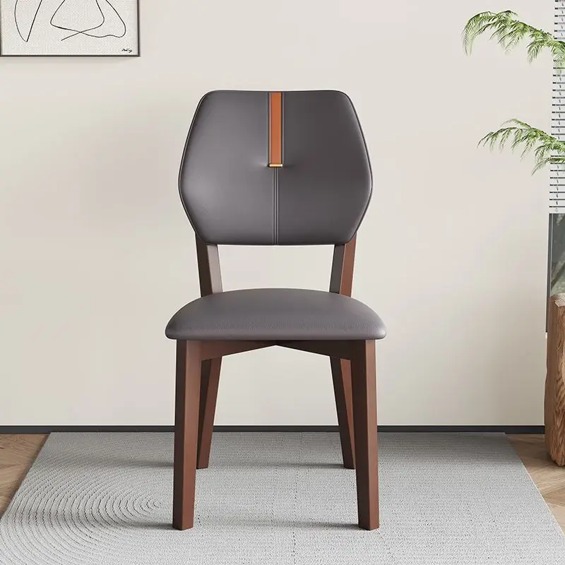 

Simple Chair Home Nordic Solid Wood Dining Chair Modern Light Luxury Backrest Hotel Italian Restaurant Stool Leisure
