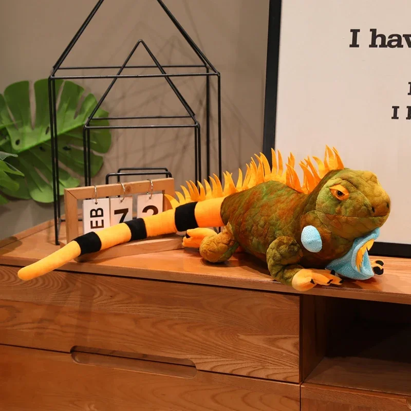 Simulated Iguana Lizard Plush Toy Realistic Reptile Stuffed Animal Educational Nature Figure For Science Learning Display Gift