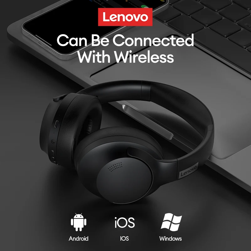 

Lenovo Th46 Wireless Bluetooth 5.4 Headphones Scalable Super Battery Life Headset Hd Calling Active Noise Reduction Earbuds